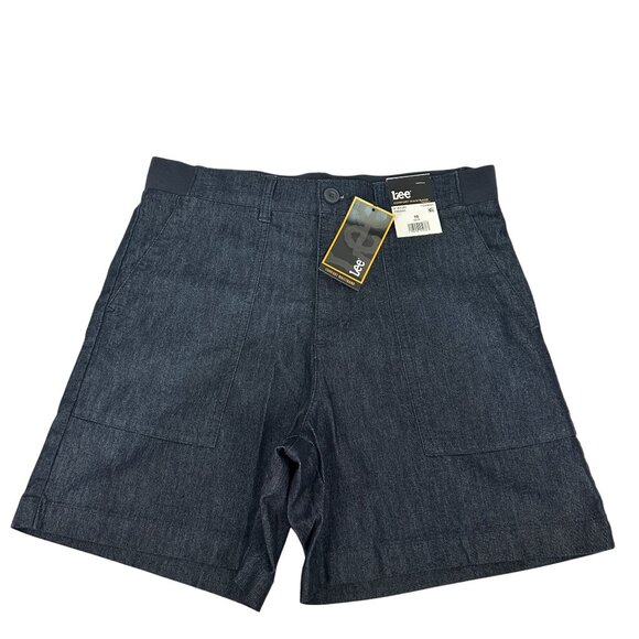 Lee Womens Denim Comfort Waistband 6 Inch Fresno Shorts Size 10 Stretch Blue - Picture 1 of 12